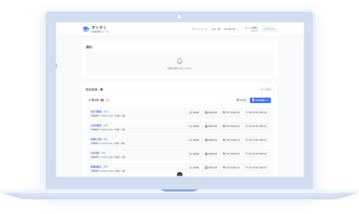 すくすく - 特別支援教育支援システムのイメージ